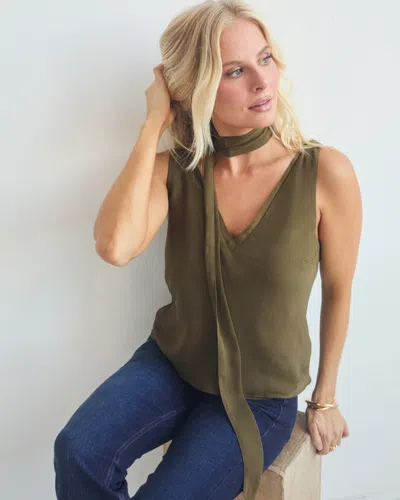 Abercrombie & Fitch V-neck Scarf Cami In Green