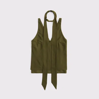 Abercrombie & Fitch V-neck Scarf Cami In Green