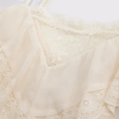 Abercrombie & Fitch Sheer Lace Cami In White