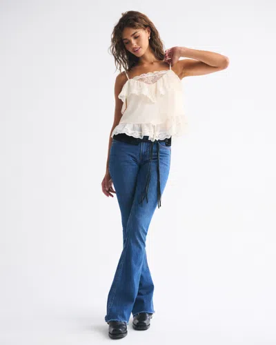 Abercrombie & Fitch Sheer Lace Cami In White