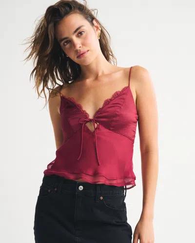 Abercrombie & Fitch The A&f Bella Tie-front Cami In Burgundy