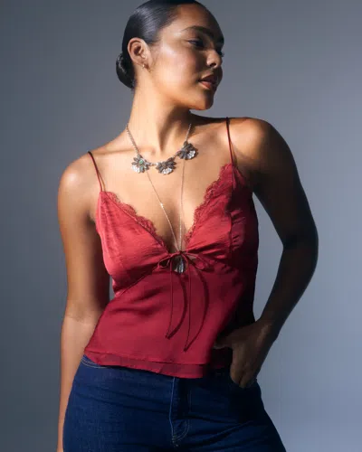 Abercrombie & Fitch The A&f Bella Tie-front Cami In Burgundy