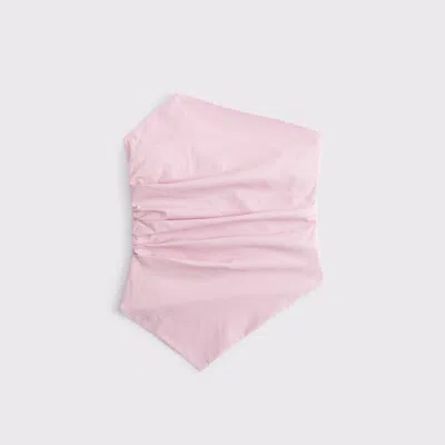 Abercrombie & Fitch Asymmetrical Strapless Top In Pink