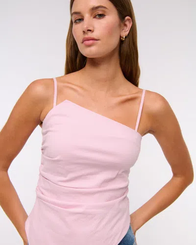 Abercrombie & Fitch Asymmetrical Strapless Top In Pink
