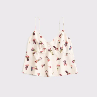 Abercrombie & Fitch Linen-blend Babydoll Cami In Multi