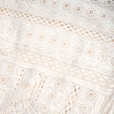 Abercrombie & Fitch Angel Sleeve Lace Top In White