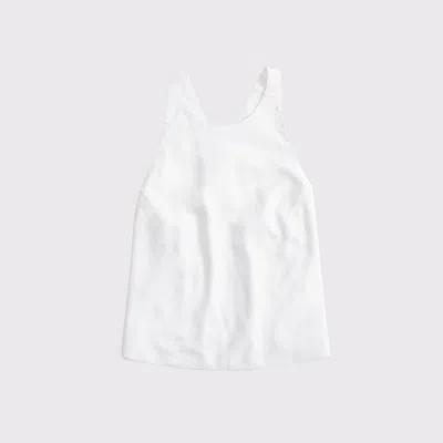 Abercrombie & Fitch Linen-blend Open-back Set Top In White