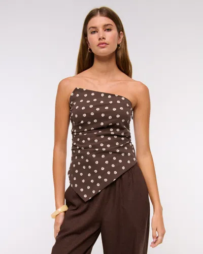 Abercrombie & Fitch Asymmetrical Strapless Top In Black