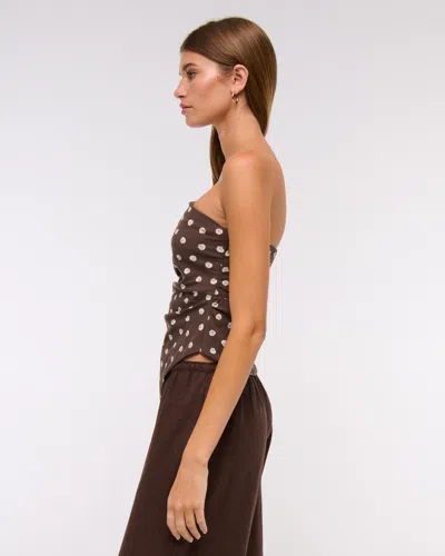 Abercrombie & Fitch Asymmetrical Strapless Top In Black