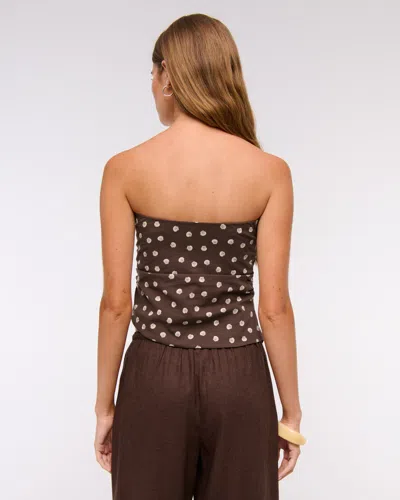 Abercrombie & Fitch Asymmetrical Strapless Top In Black