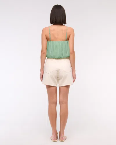 Abercrombie & Fitch Sheer Bubble Hem Cami In Green