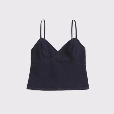 Abercrombie & Fitch Denim Babydoll Cami In Blue