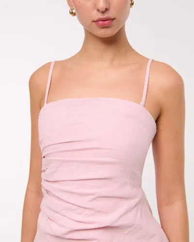 Abercrombie & Fitch Linen-blend Tube Top In Pink