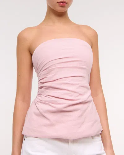 Abercrombie & Fitch Linen-blend Tube Top In Pink