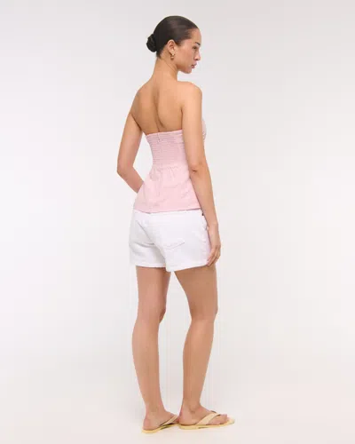 Abercrombie & Fitch Linen-blend Tube Top In Pink