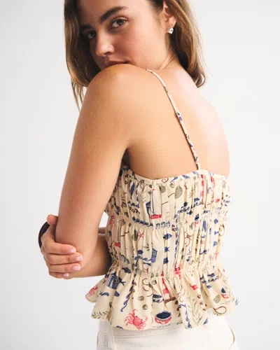 Abercrombie & Fitch Ruched Tie-front Cami In Multi