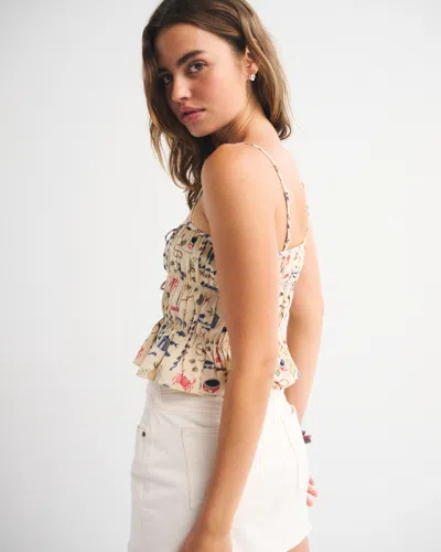 Abercrombie & Fitch Ruched Tie-front Cami In Multi