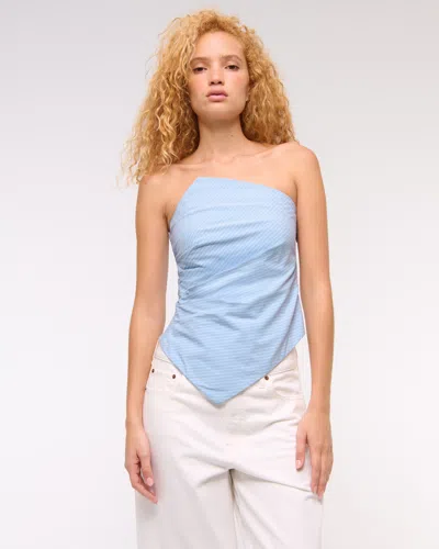 Abercrombie & Fitch Asymmetrical Strapless Top In Blue