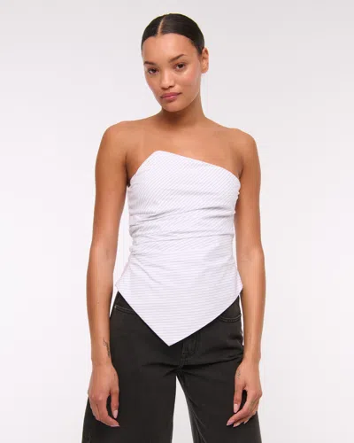 Abercrombie & Fitch Asymmetrical Strapless Top In White
