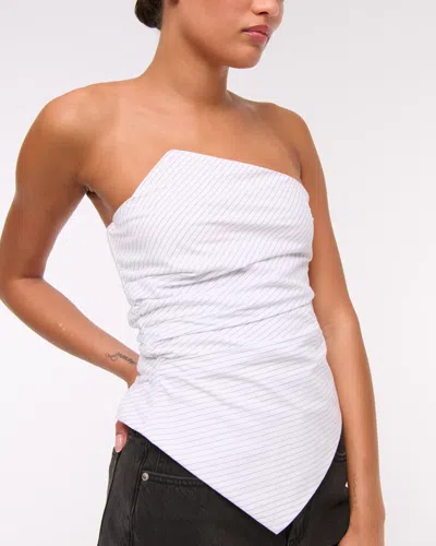 Abercrombie & Fitch Asymmetrical Strapless Top In White