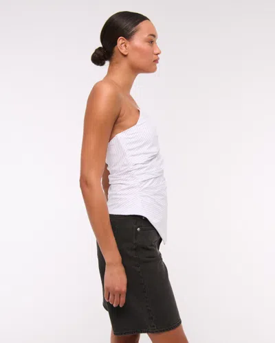 Abercrombie & Fitch Asymmetrical Strapless Top In White