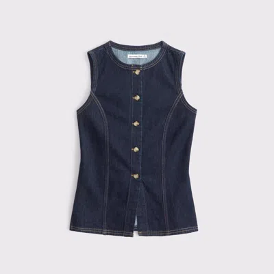 Abercrombie & Fitch Denim Vest In Blue