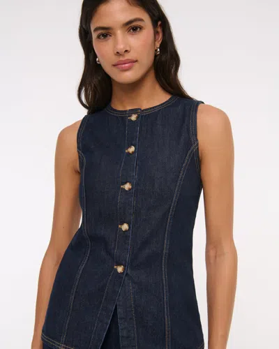 Abercrombie & Fitch Denim Vest In Blue