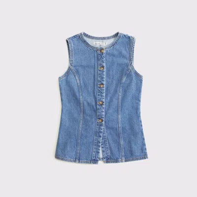 Abercrombie & Fitch Denim Vest In Blue