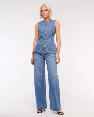 Abercrombie & Fitch Denim Vest In Blue