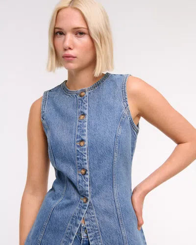 Abercrombie & Fitch Denim Vest In Blue