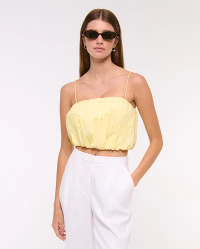 Abercrombie & Fitch Cropped Bubble Hem Cami In Yellow