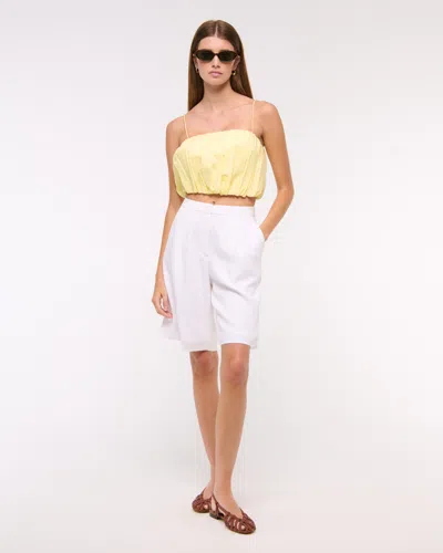 Abercrombie & Fitch Cropped Bubble Hem Cami In Yellow
