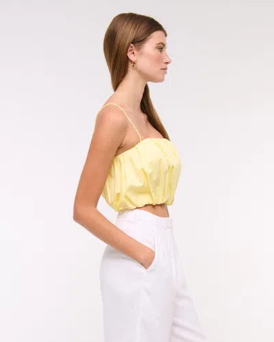 Abercrombie & Fitch Cropped Bubble Hem Cami In Yellow