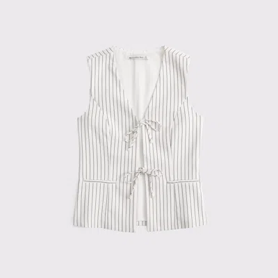 Abercrombie & Fitch Tie-front Tailored Vest In White
