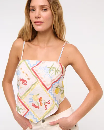 Abercrombie & Fitch Bra-free Strapless Scarf Tube Top In Multi