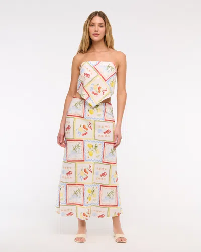 Abercrombie & Fitch Bra-free Strapless Scarf Tube Top In Multi