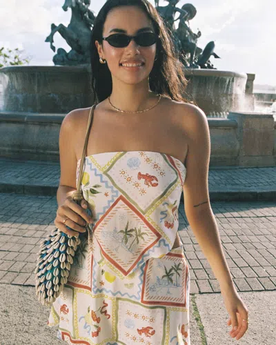 Abercrombie & Fitch Bra-free Strapless Scarf Tube Top In Multi