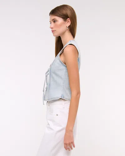 Abercrombie & Fitch Tie-front Denim Vest In Blue