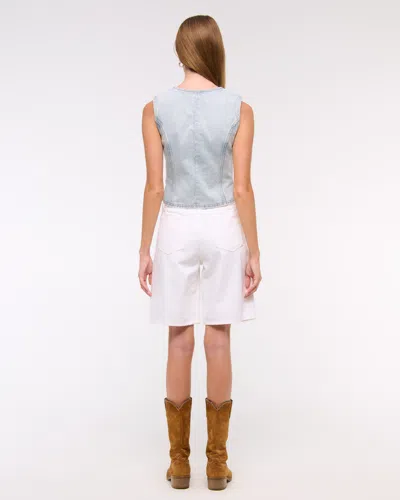 Abercrombie & Fitch Tie-front Denim Vest In Blue