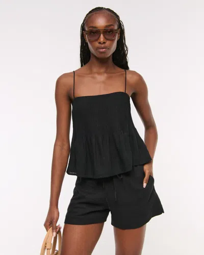 Abercrombie & Fitch Pintuck Cami In Black