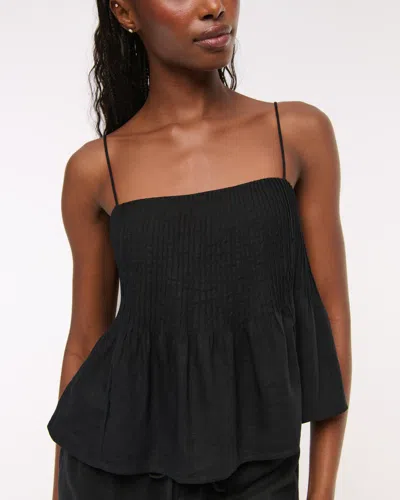 Abercrombie & Fitch Pintuck Cami In Black