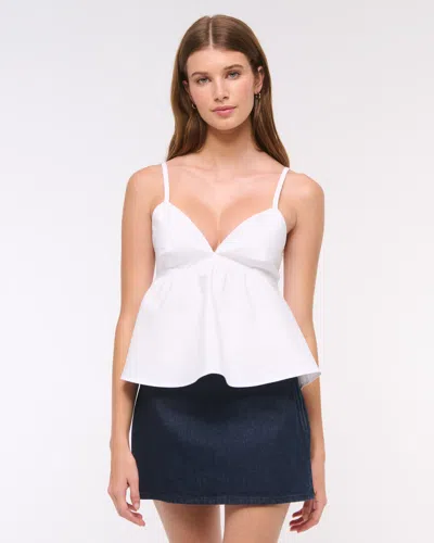 Abercrombie & Fitch Poplin Peplum Top In White
