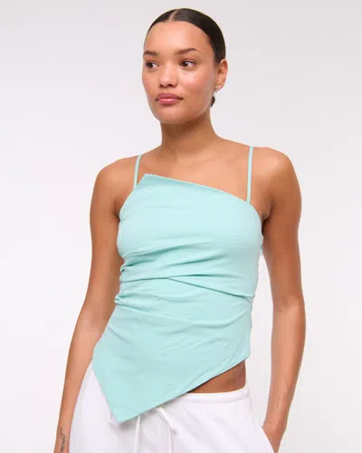 Abercrombie & Fitch Asymmetrical Strapless Top In Blue