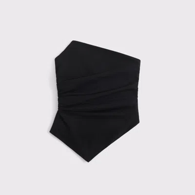 Abercrombie & Fitch Asymmetrical Strapless Top In Black