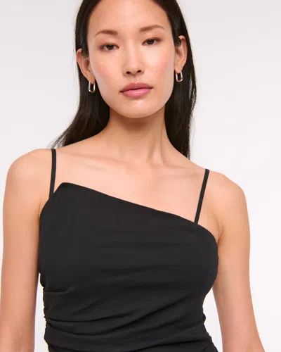 Abercrombie & Fitch Asymmetrical Strapless Top In Black