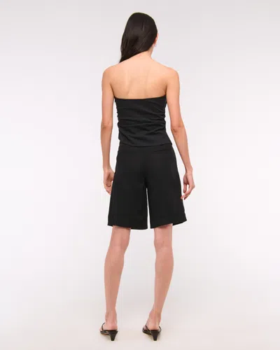 Abercrombie & Fitch Asymmetrical Strapless Top In Black
