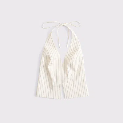 Abercrombie & Fitch Tailored Halter Vest In Neutral