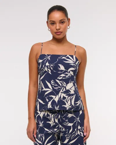 Abercrombie & Fitch Satin Scarf Cami In Blue