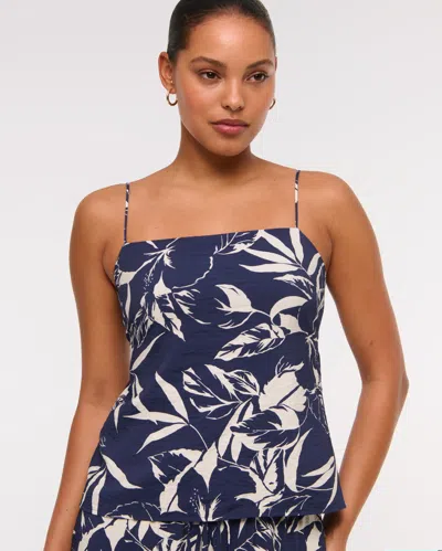 Abercrombie & Fitch Satin Scarf Cami In Blue