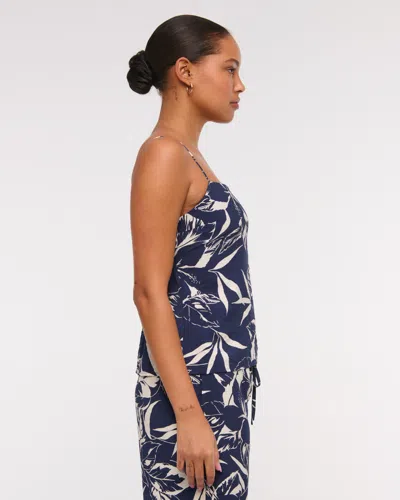 Abercrombie & Fitch Satin Scarf Cami In Blue